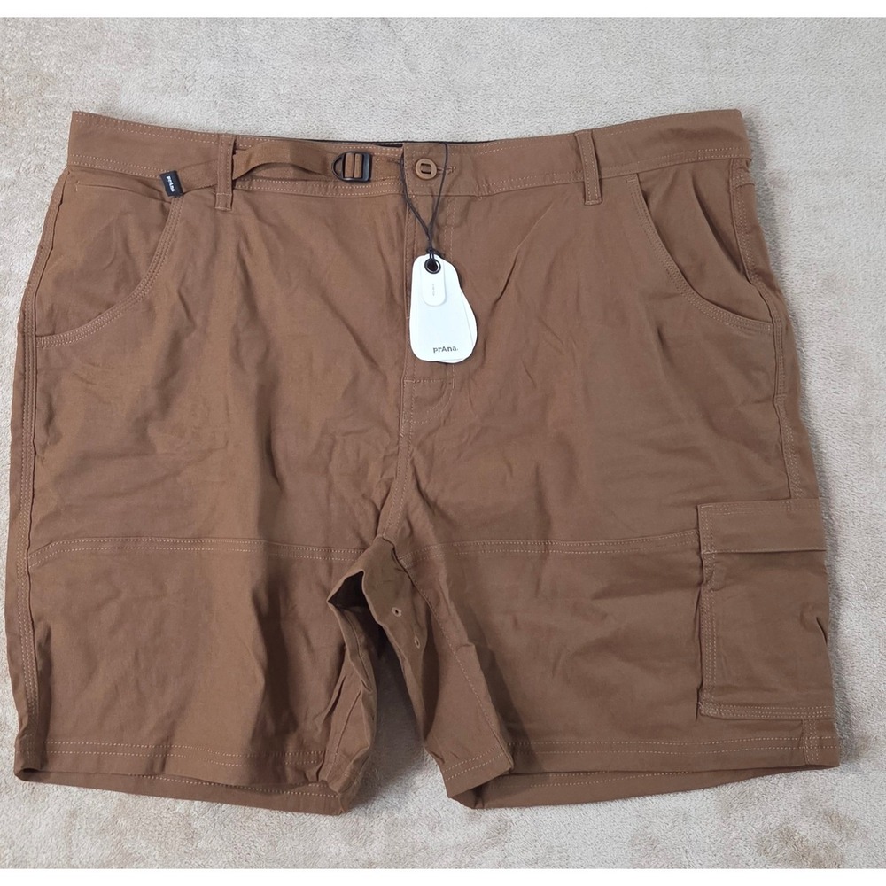 PrAna Stretch Zion II Short Men's 8" Size 42 Sepia Standard Fit Cargo Belted NEW